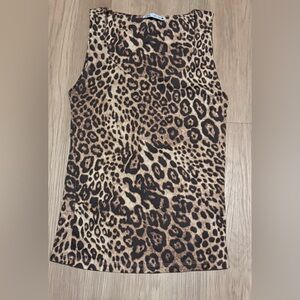 Zara Animal Print Top in Black and Brown